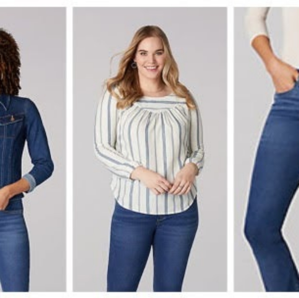 Lee Shape Illusions peasant blouse ticking stripe